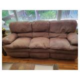 MIRCROFIBRE SOFA W/INCLINERS ON EITHER END