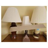 4 ASSORTED TABLE LAMPS W/SHADES