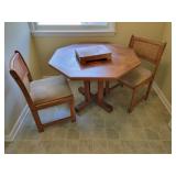 OAK DINETTE SET: TABLE AND 2 CHAIRS -