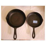 2 CAST IRON SKILLETS: 3" AND 5"