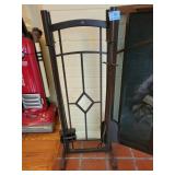 ART DECO STYLE FIREPLACE SCREEN AND TOOL SET