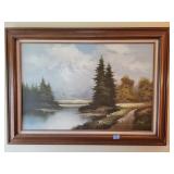 LANDSCAPE OIL ON CANVAS - ARTIST SIGNED - FRAMED