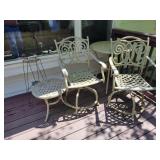 PATIO ALUMINUM BAR HEIGHT TABLE, 2 CHAIRS, SIDE