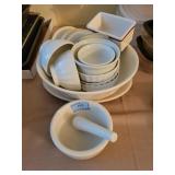 MORTAR 7 PESTLE AND ASSORTED RESTAURANTWARE