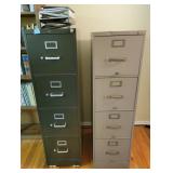 2 FOUR DRAWER METAL FILE CABINETS W/OFFICE