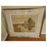 "RAIN POOL" BY CORNING - PRINT - FRAMED AND MATTED
