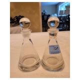 CRYSTAL OIL AND VINEGAR SET W/STOPPERS