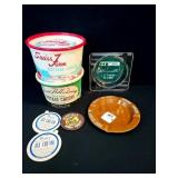 2 DAIRY ASHTRAYS: NORRIS CREAMERY INC. AND
