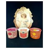 ASSORTED COTTAGE CHEESE CONTAINERS AND BORDEN