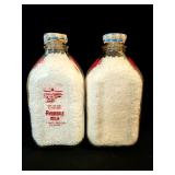 2 AVONDALE FARMS HALF GALLON GLASS MILK BOTTLES