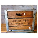COUNTRY FRESH MILK CO. WOODEN MILK CRATE