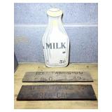 MILK 5ï¿½ WOODEN SIGN