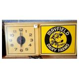 MAYFIELD DAIRY CLOCK - NO CORD