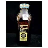 ROGER JESSUP QUART BROWN GLASS MILK BOTTLE