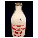 MEADOW GOLD HALF GALLON GLASS MILK BOTTLE