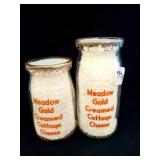 2 MEADOW GOLD COTTAGE CHEESE GLASS BOTTLES