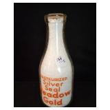 MEADOW GOLD QUART GLASS MILK BOTTLE