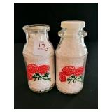 2 CARNATION  DAIRY HALF PINT GLASS MILK BOTTLES