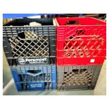 4 PLASTIC MILK CRATES: SEALTEST, ATLANTA DAIRIES,