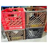 4 PLASTIC MILK CRATES: MAYFIELD AND DAIRY FRESH