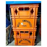 2 WOLFE ENT. PLASTIC MILK CRATES