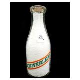 CLOVERLEAF QUART GLASS MILK BOTTLE