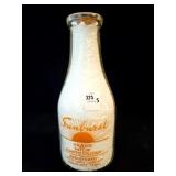 UNION DAIRY CO. QUART GLASS MILK BOTTLE -