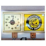 MAYFIELD ADVERTISING CLOCK - NO CORD