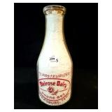 MELROSE DAIRY QUART GLASS MILK BOTTLE -