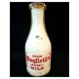 MAYFILED JERSERY MILK QUART GLASS MILK BOTTLE