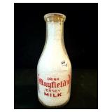 MAYFIELD JERSEY MILK QUART GLASS MILK BOTTLE