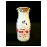 MAYFIELD JERSEY MILK HALF PINT GLASS MILK BOTTLE