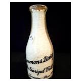 SIMMONS DAIRIES QUART GLASS MILK BOTTLE -