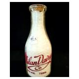 MILAN DAIRY CO. QUART GLASS MILK BOTTLE -