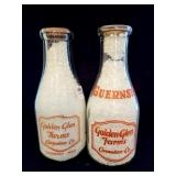 2 GOLDEN GLEN FARMS - CARNATION CO. QUART GLASS
