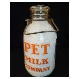 PET MILK CO. HALF GALLON GLASS MILK BOTTLE