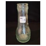 CLOVERLEAF DAIRY CO. GREEN GLASS MILK BOTTLE -