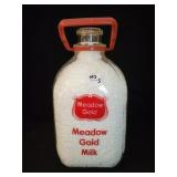 MEADOW GOLD GALLON GLASS MILK BOTTLE W/PLASTIC