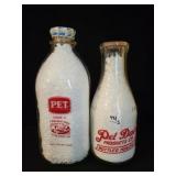 PET DAIRY CO. HALF GALLON AND QUART GLASS MILK