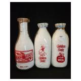 3 GOLDEN STATE DAIRY QUART GLASS MILK