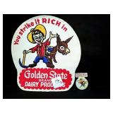 GOLDEN STATE DAIRY SEW ON MILK MAN UNIFORM PATCH