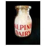 ALPINE DAIRY HALF PINT GLASS MILK BOTTLE