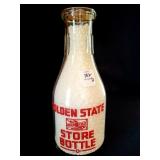GOLDEN STATE DAIRY QUART GLASS MILK BOTTLE