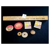 ASSORTED DAIRY COLLECTIBLES: MATCHES, RULER,