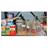 ASSORTED GLASS MILK BOTTLES AND MILK CARTONS