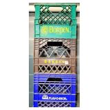 3 PLASTIC MILK CRATES: BORDEN, FLAVORICH