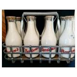 METAL MILK MAN CARRY TOTE W/8 QUART BORDEN