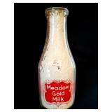 MEADOW GOLD QUART GLASS MILK BOTTLE