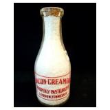 BACON CREAMERY QUART GLASS MILK BOTTLE -