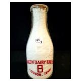 BACON DAIRY FARMS  QUART GLASS MILK BOTTLE -